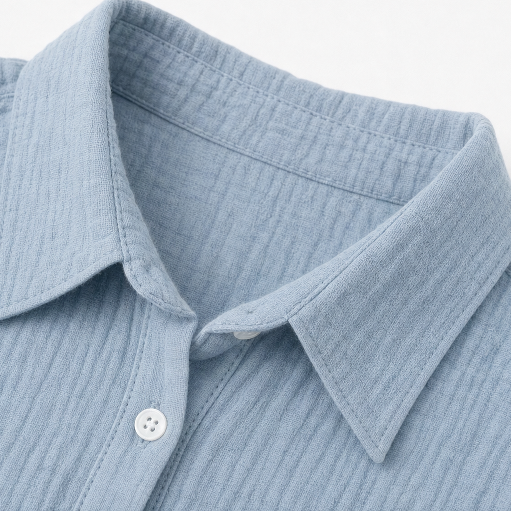 Wearbella – Crinkle-Crepe Button-Down Blouse