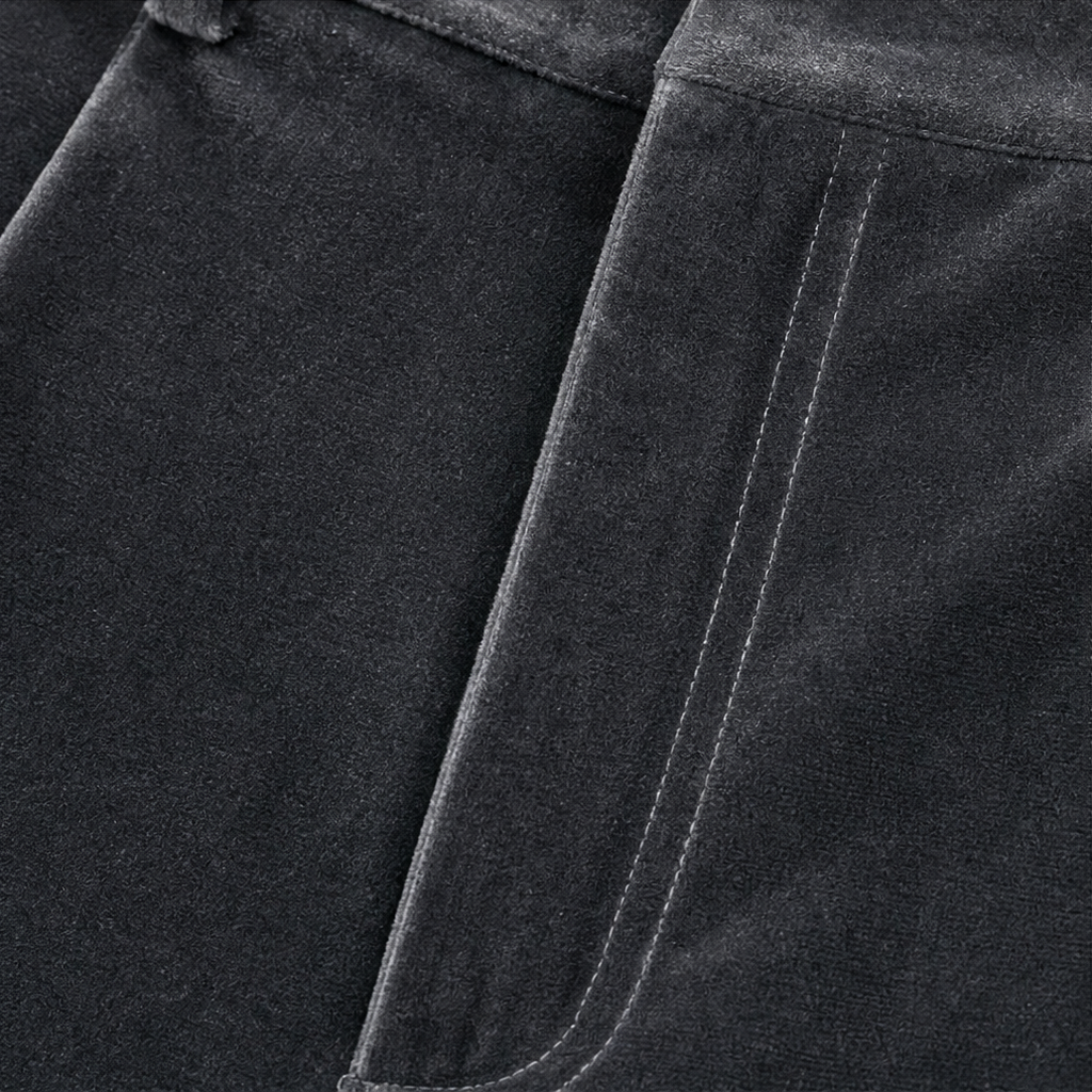 Velvenna – Wide-Leg High-Waisted Velvet Like Trousers