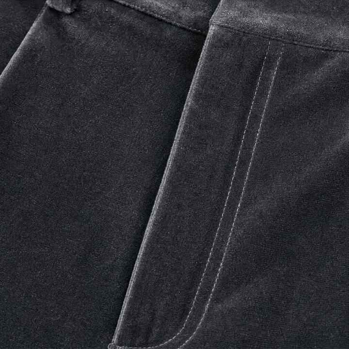 Velvenna – Wide-Leg High-Waisted Velvet Like Trousers