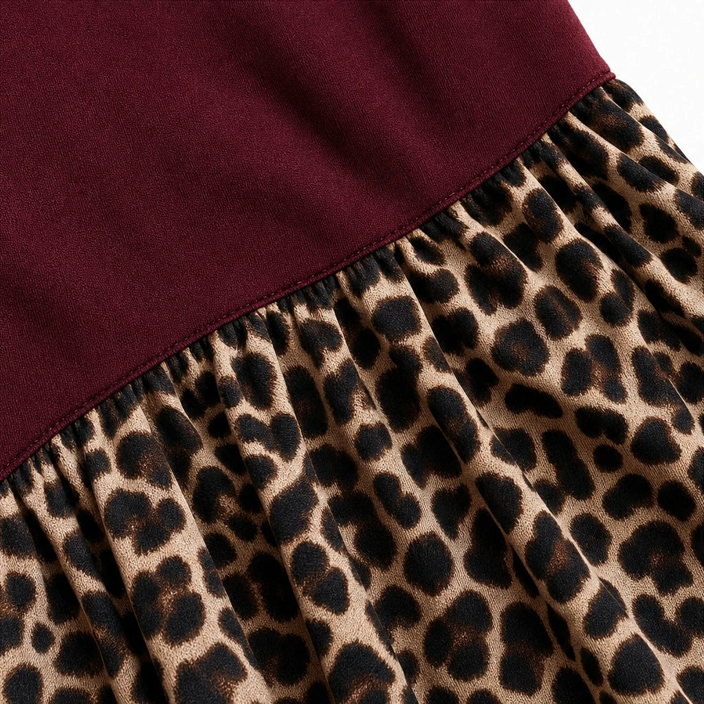Noiréa – Leopard-Print Ruffle Hem Maxi Dress