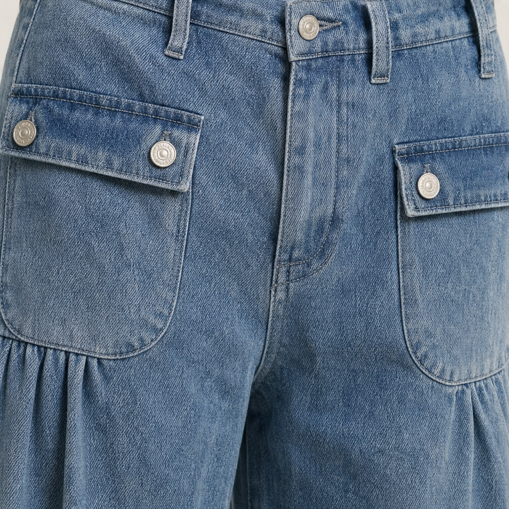 Barrelune – Tie-Hem Curved Barrel Leg Jeans