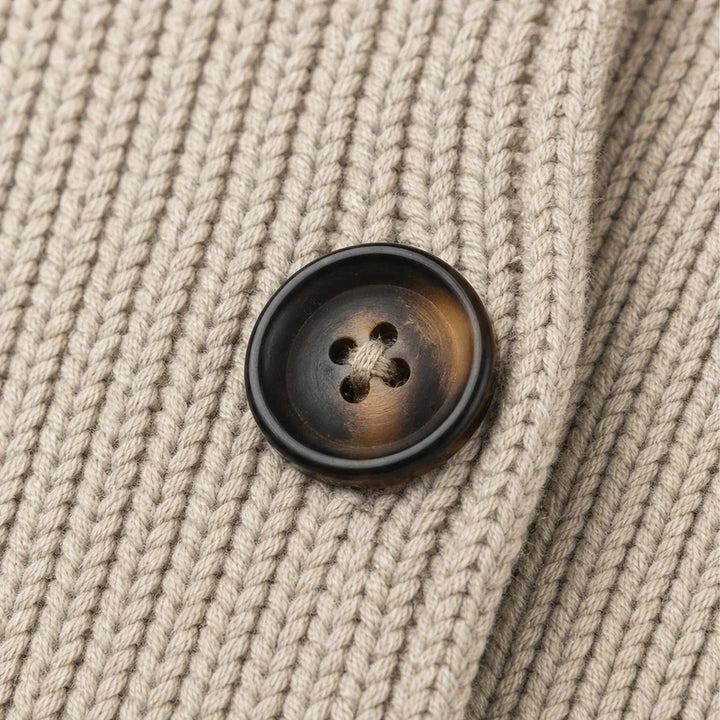 Elara – Ribbed Knit Double-Breasted Cardigan