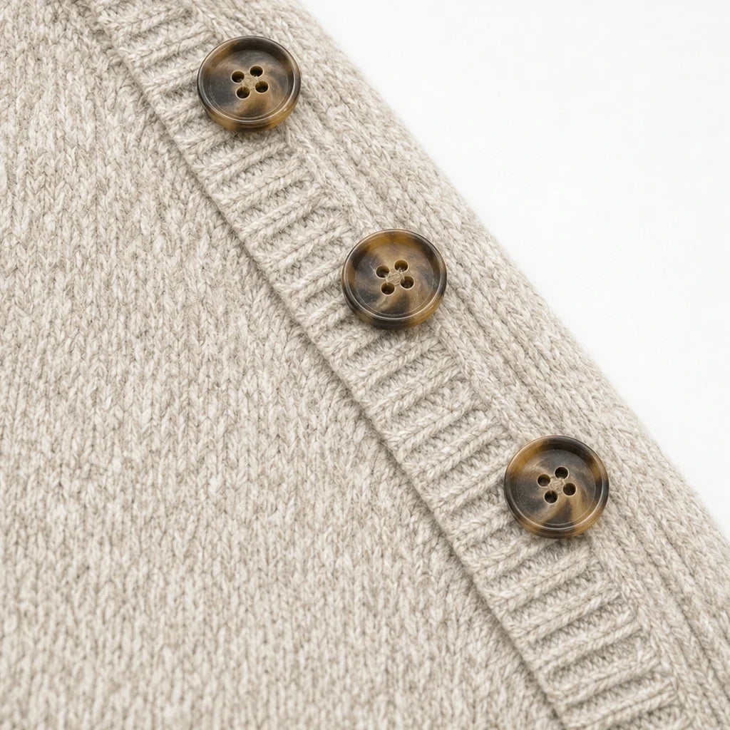 Cabelune – High-Neck Cable-Knit Cape Poncho Sweater