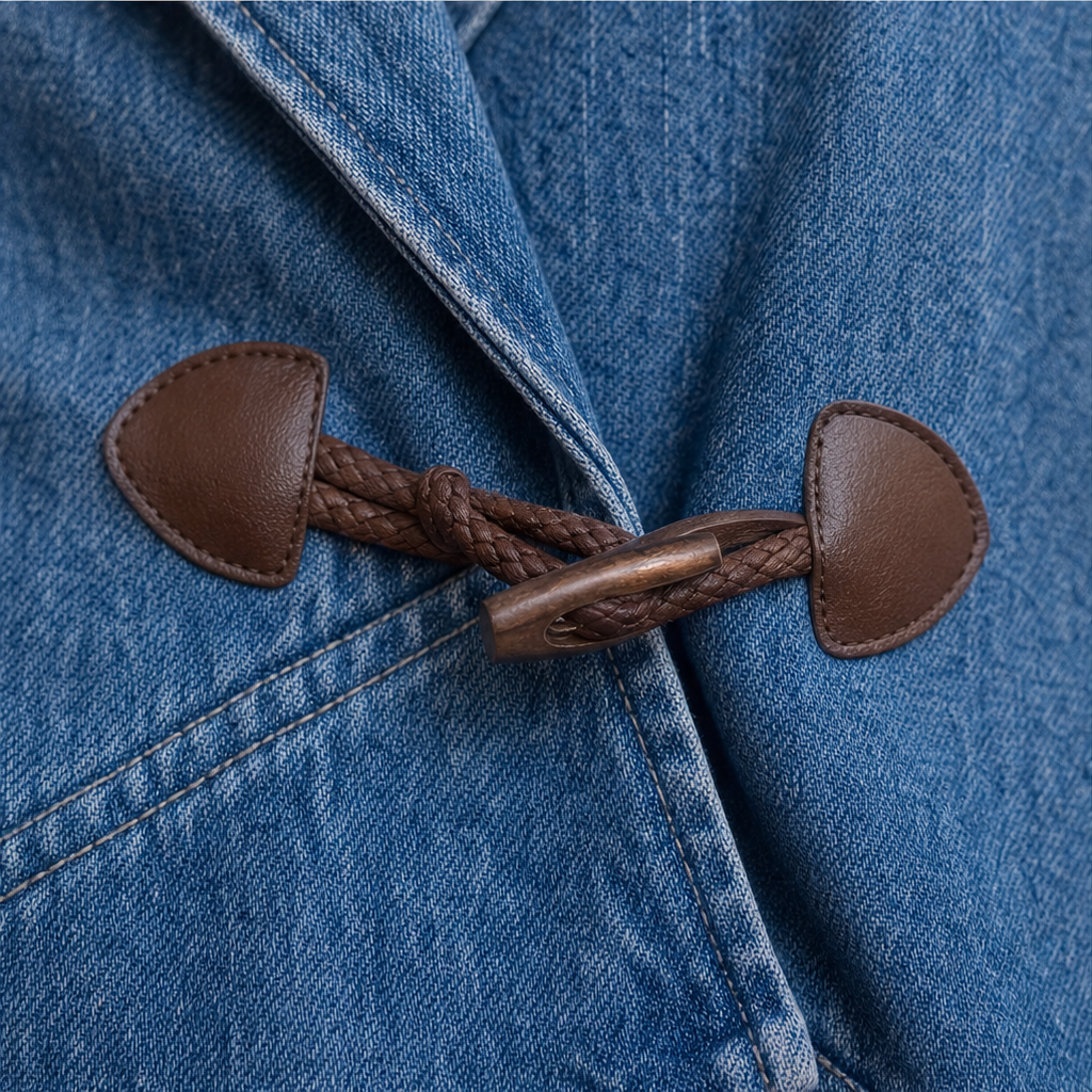 Everden – Toggle-Front Wrap Denim Jacket