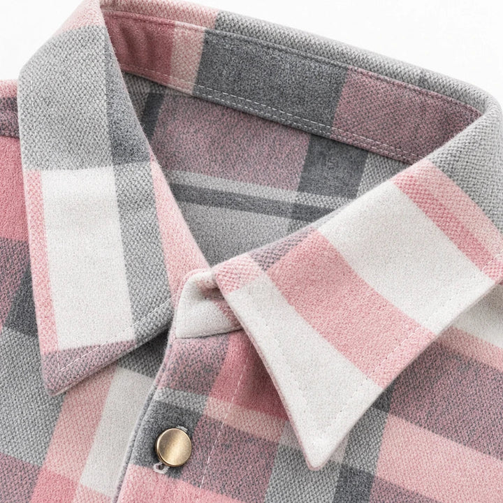 Plaidwell – Plaid Waist-Length Shirt Jacket