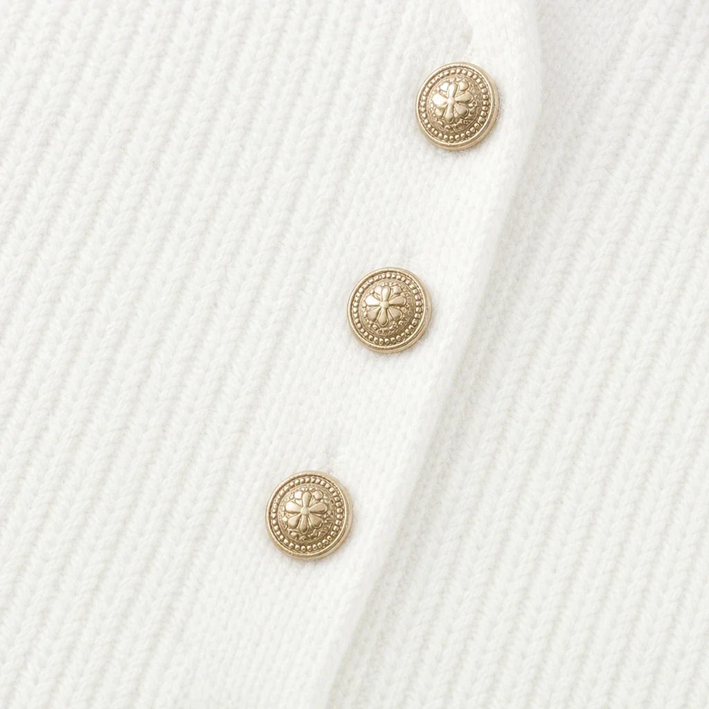 Collar & Knit – Collared Loose-Knit Henley Sweater