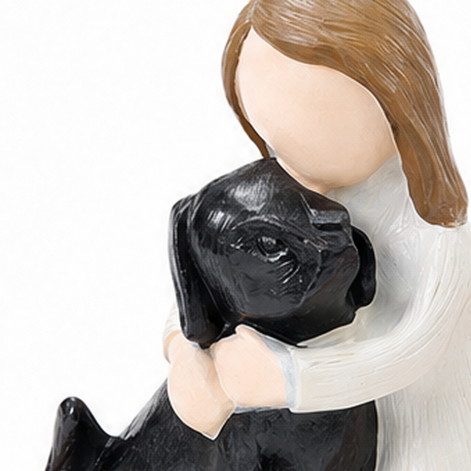 Everpaw – Girl And Dog Resin Memorial Figurine