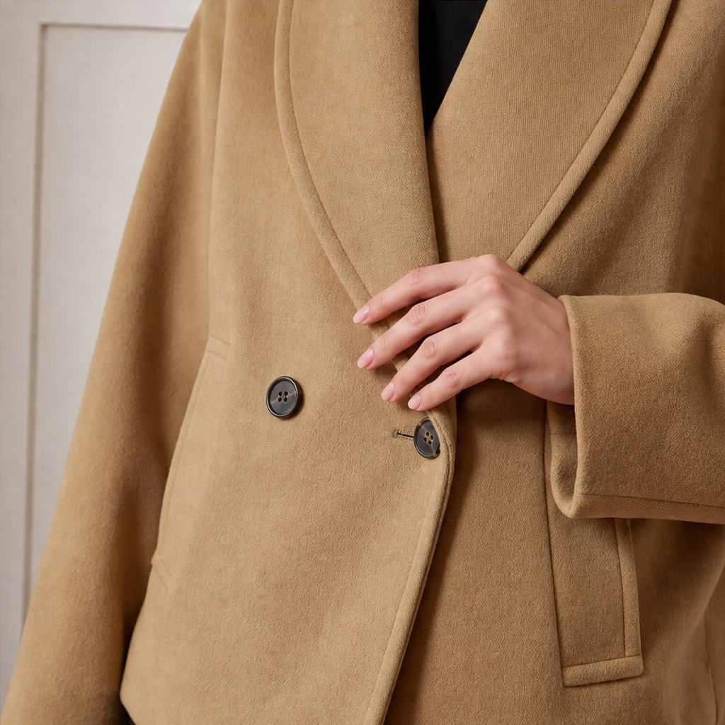 Velaire – Cropped Double-Breasted Batwing Coat