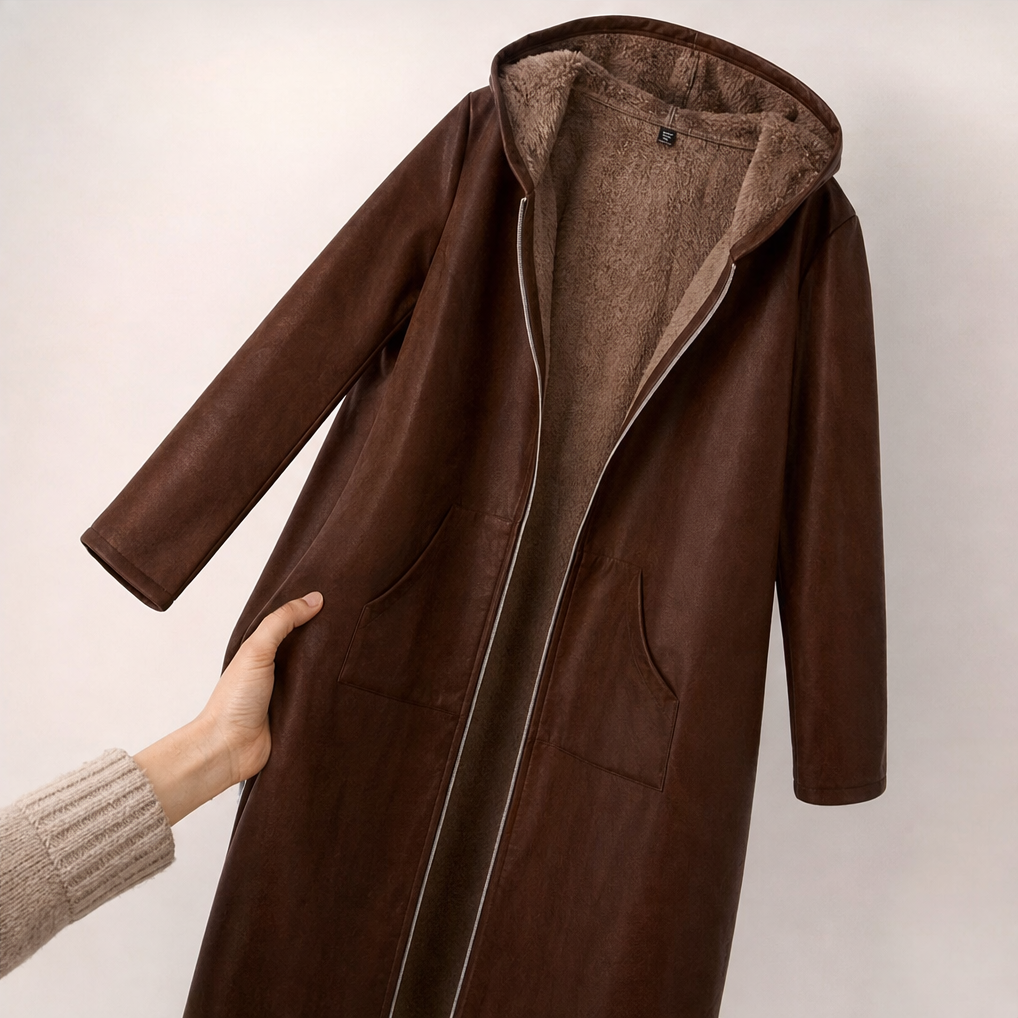 Wintervale – Hooded Shearling-Lined Full-Length Coat