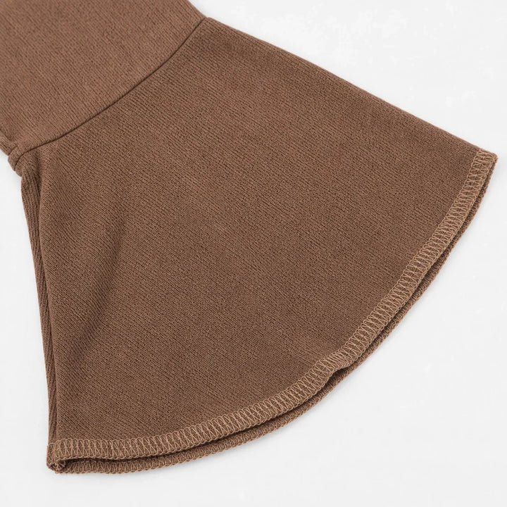 Vela Rue – Ruched Plunging V-Neck Bell Sleeve Top