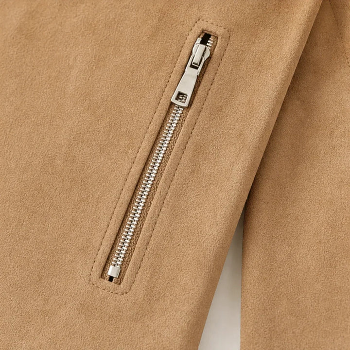 Svelte Moto – Slim-Fit Suede-Look Biker Jacket