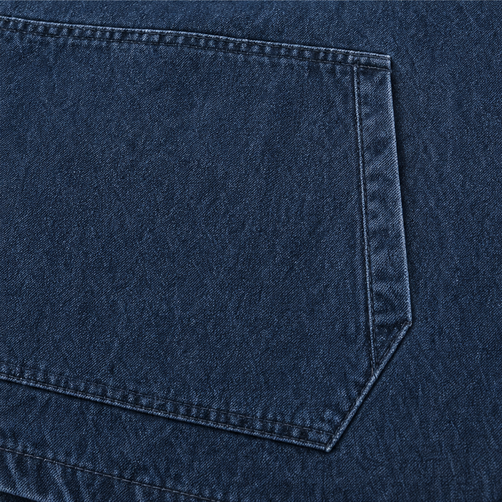 Half-Zip Haven – Washed Denim-Look Half-Zip Pullover