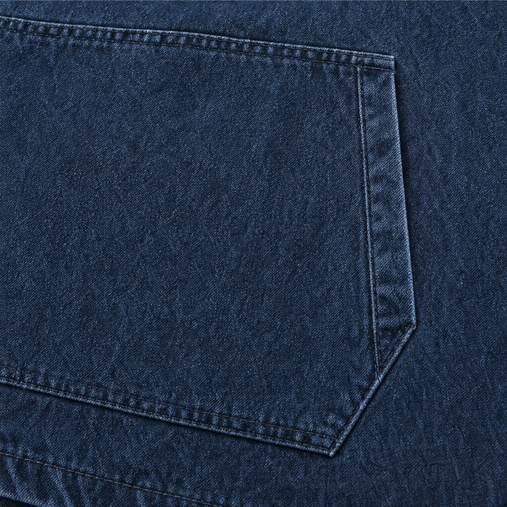 Half-Zip Haven – Washed Denim-Look Half-Zip Pullover