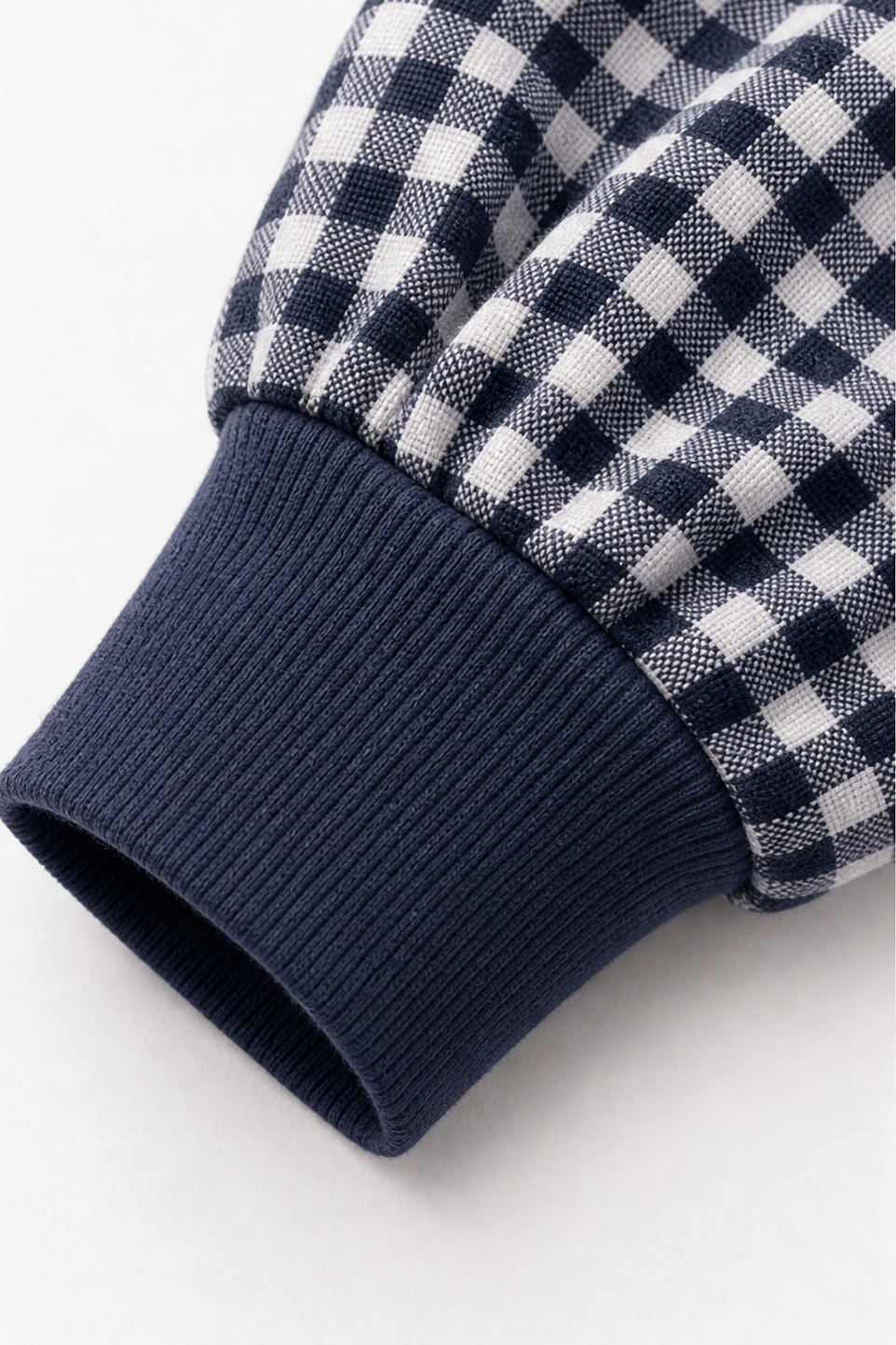 Blockline – Patchwork Plaid Loose Crew Neck Top