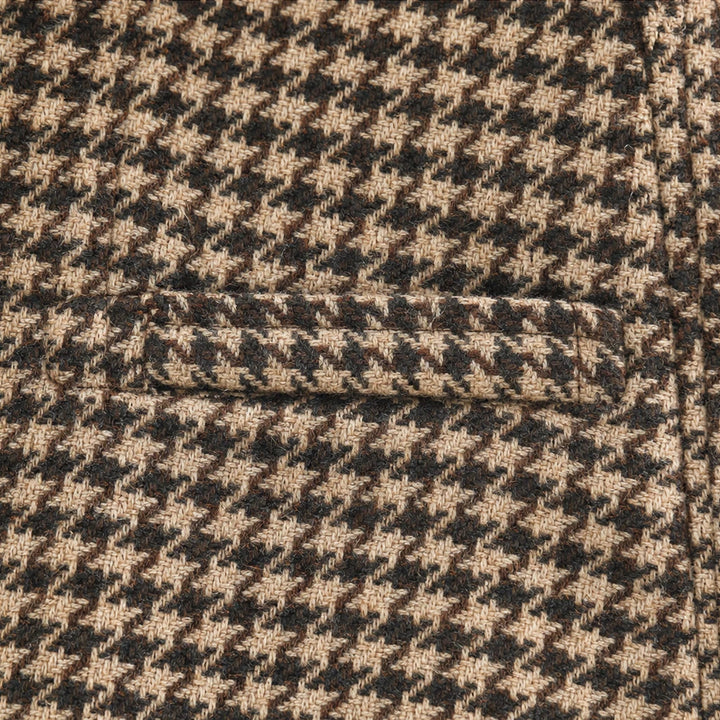 Houndstooth & Hem – Houndstooth Stand-Collar Tweed Vest