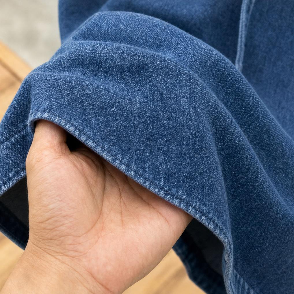 Wearbella – Oversized Washed Denim Hooded Pullover