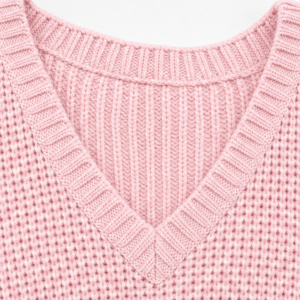 Strapline – Buttoned Strap Deep-V Sweater