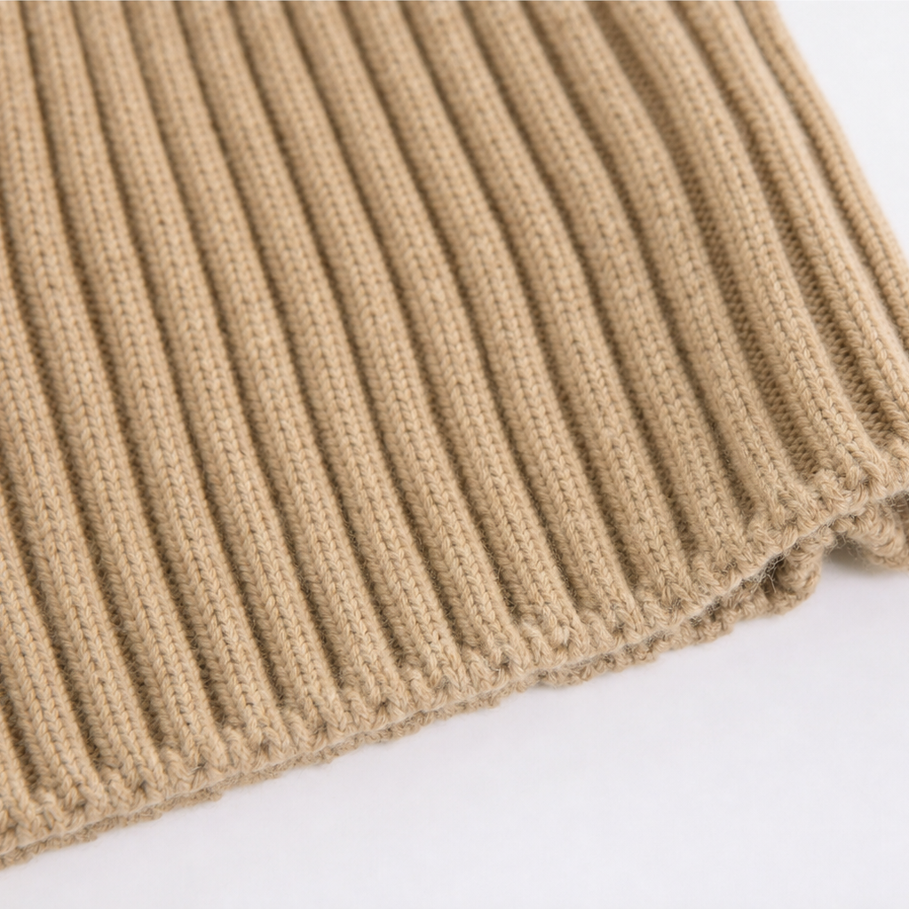 Marjorie Merino – Deep Ribbed Cinched-Waist Dress