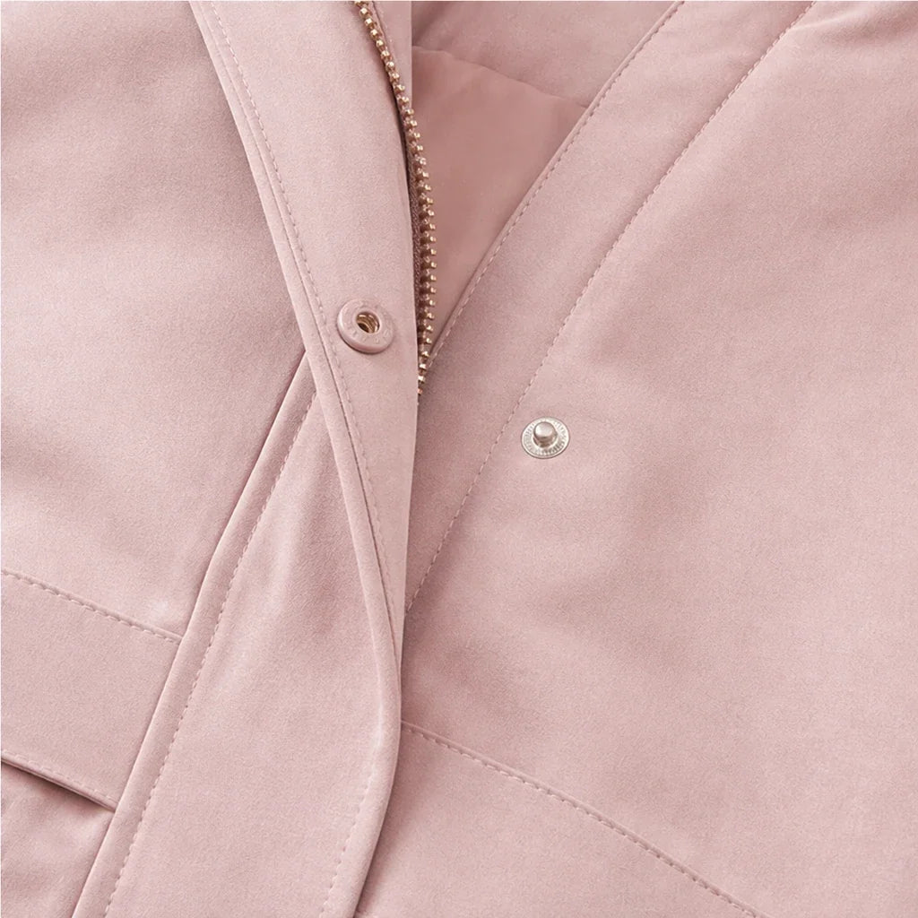 Plushora – Plush Hooded Mid-Length Parka