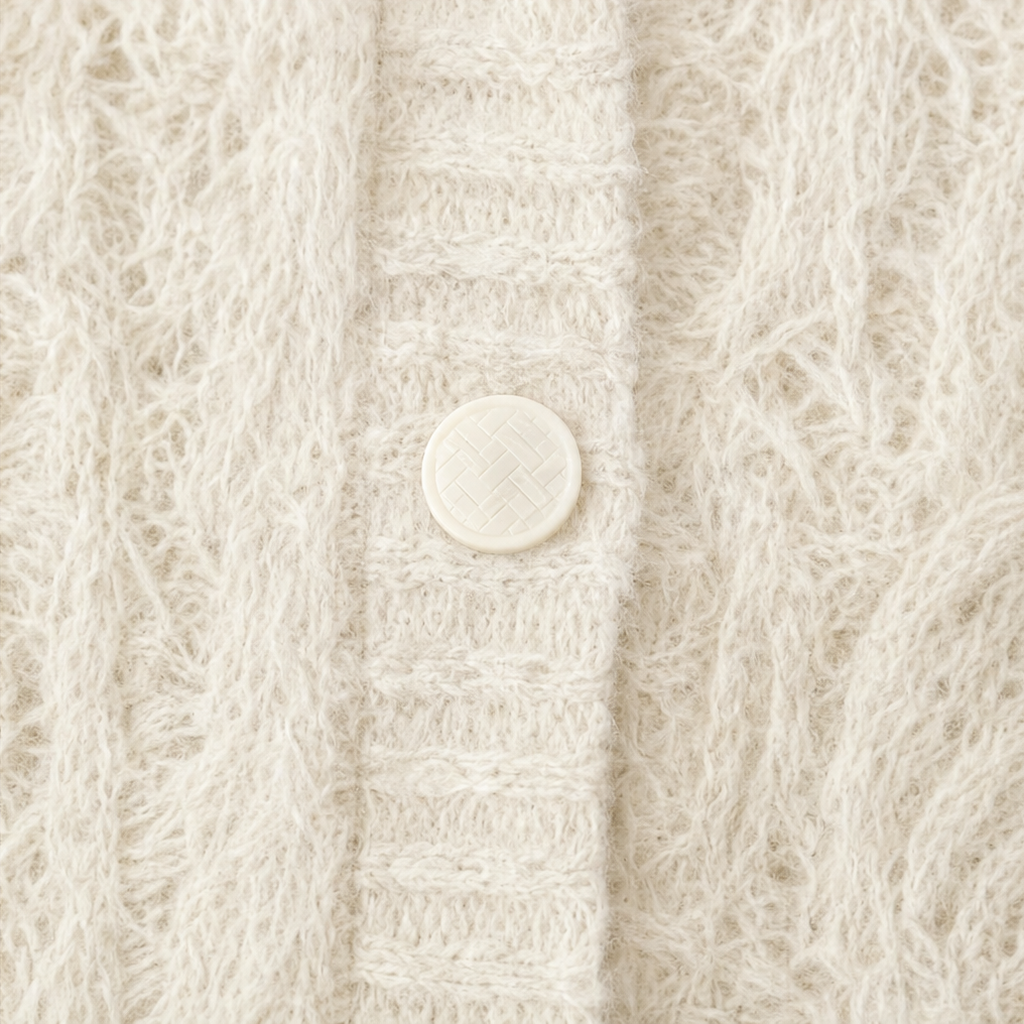 Sailmara – Sailor Collar Crochet Knit Cardigan