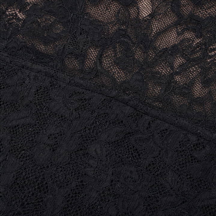 Lacefolie – Scalloped V-Neck Sheer Floral Lace Top
