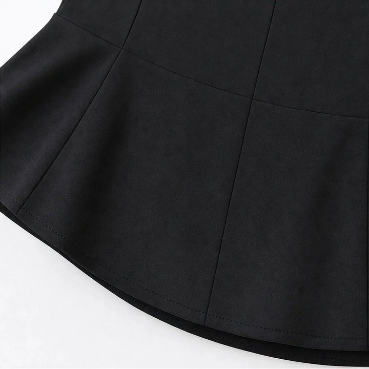 Veloura – Corset-Like Mesh Peplum Blouse