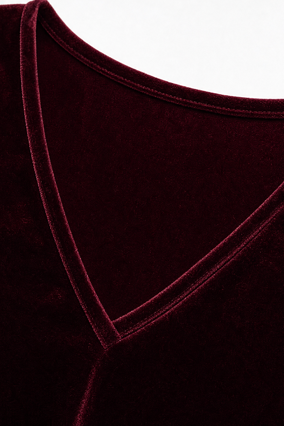 Velveau – Oversized Pocketed V-Neck Velvet Look Tunic