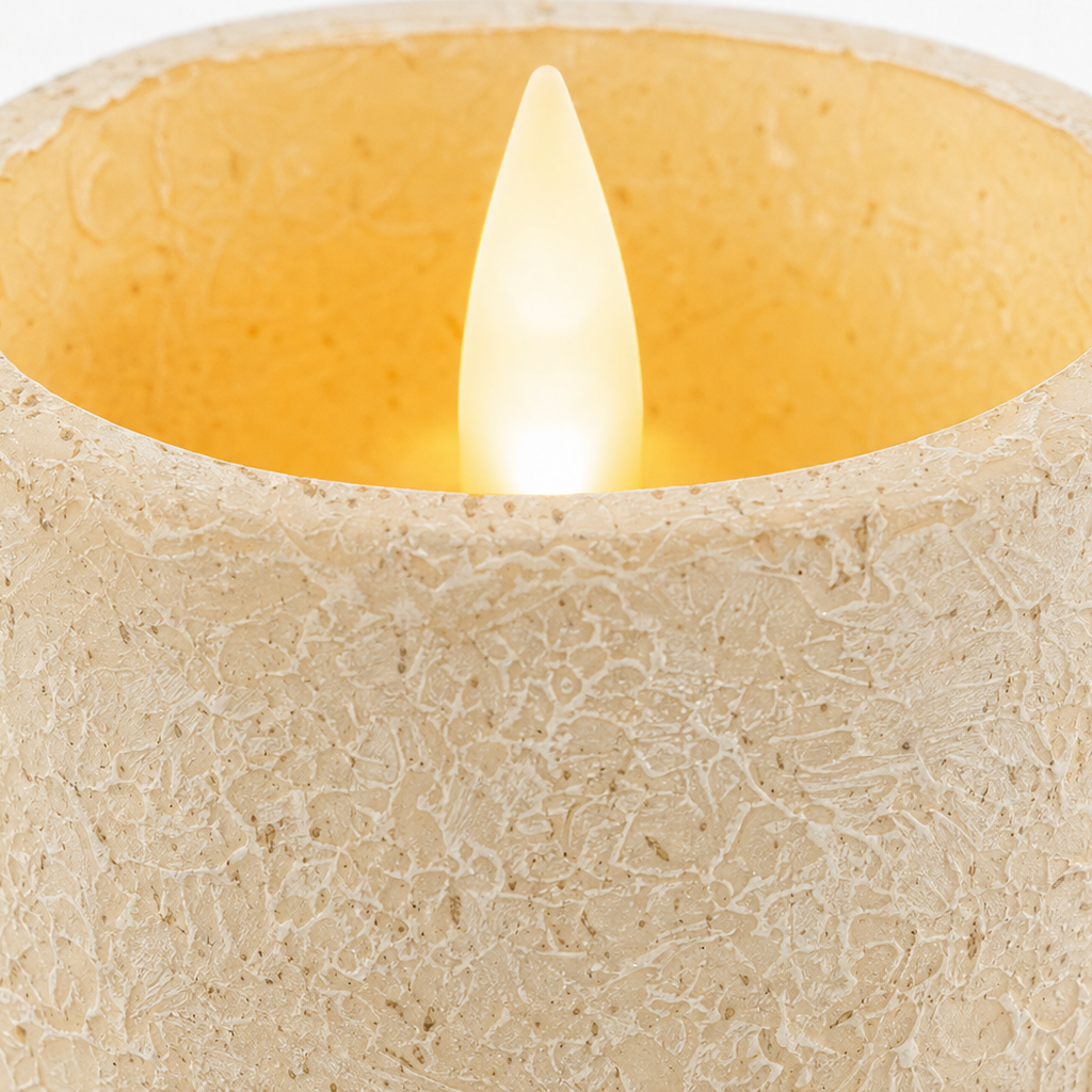 Hearthglow – Rustic Crackle-Finish Flameless LED Candle Set