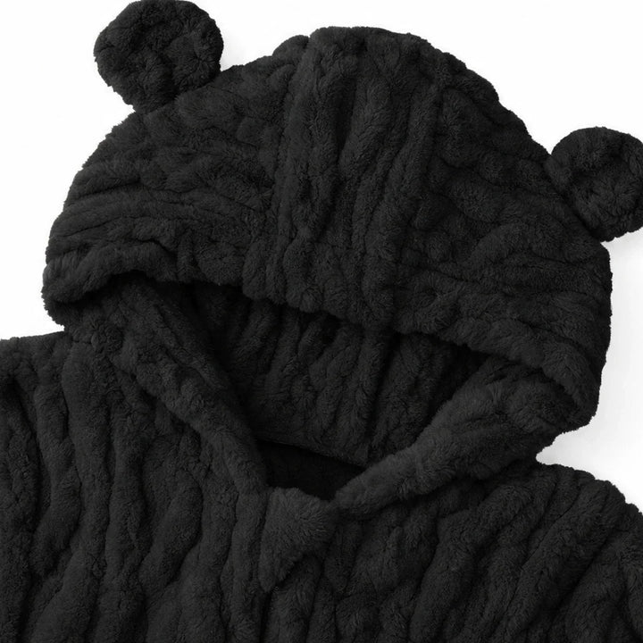 Cuddlebear – Bear-Ear Plush Hooded Zip-Up Romper