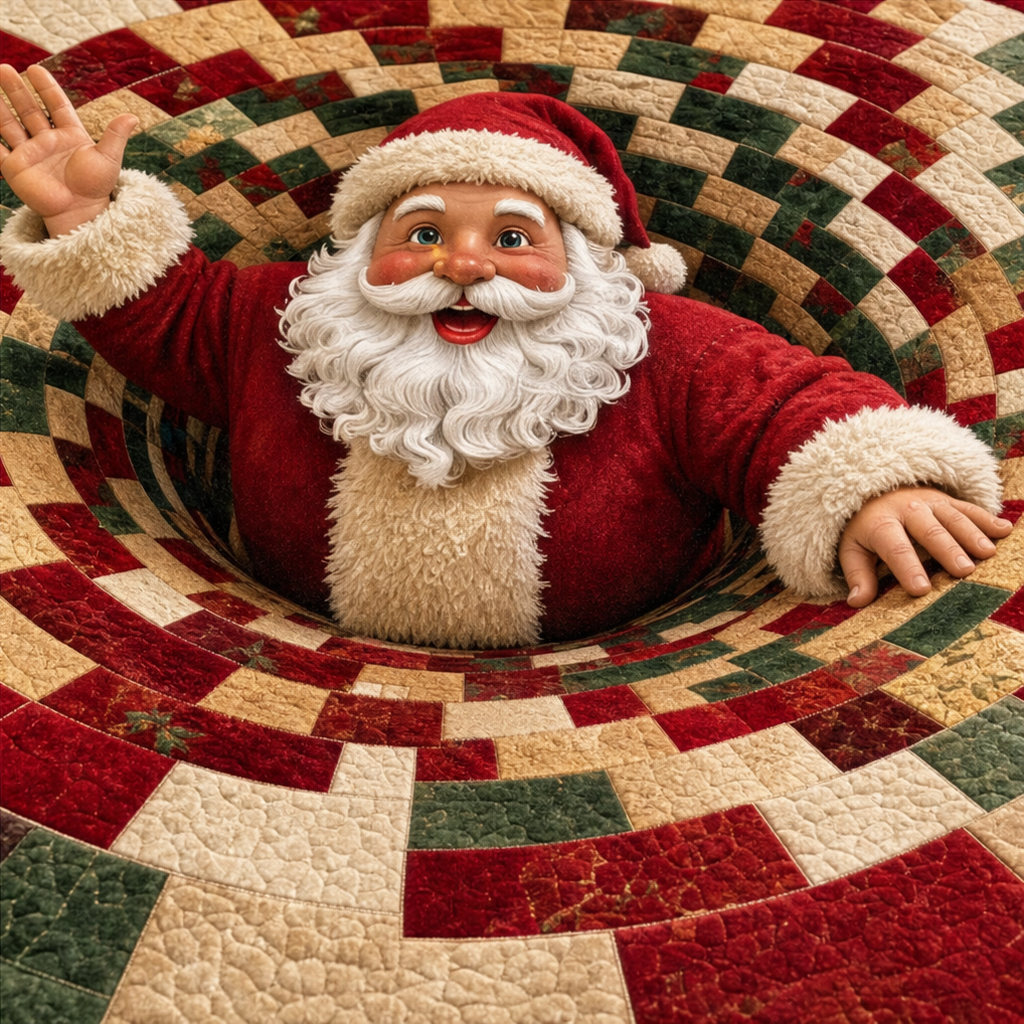 Merry Mirage – 3D Swirl Quilted Christmas Rug