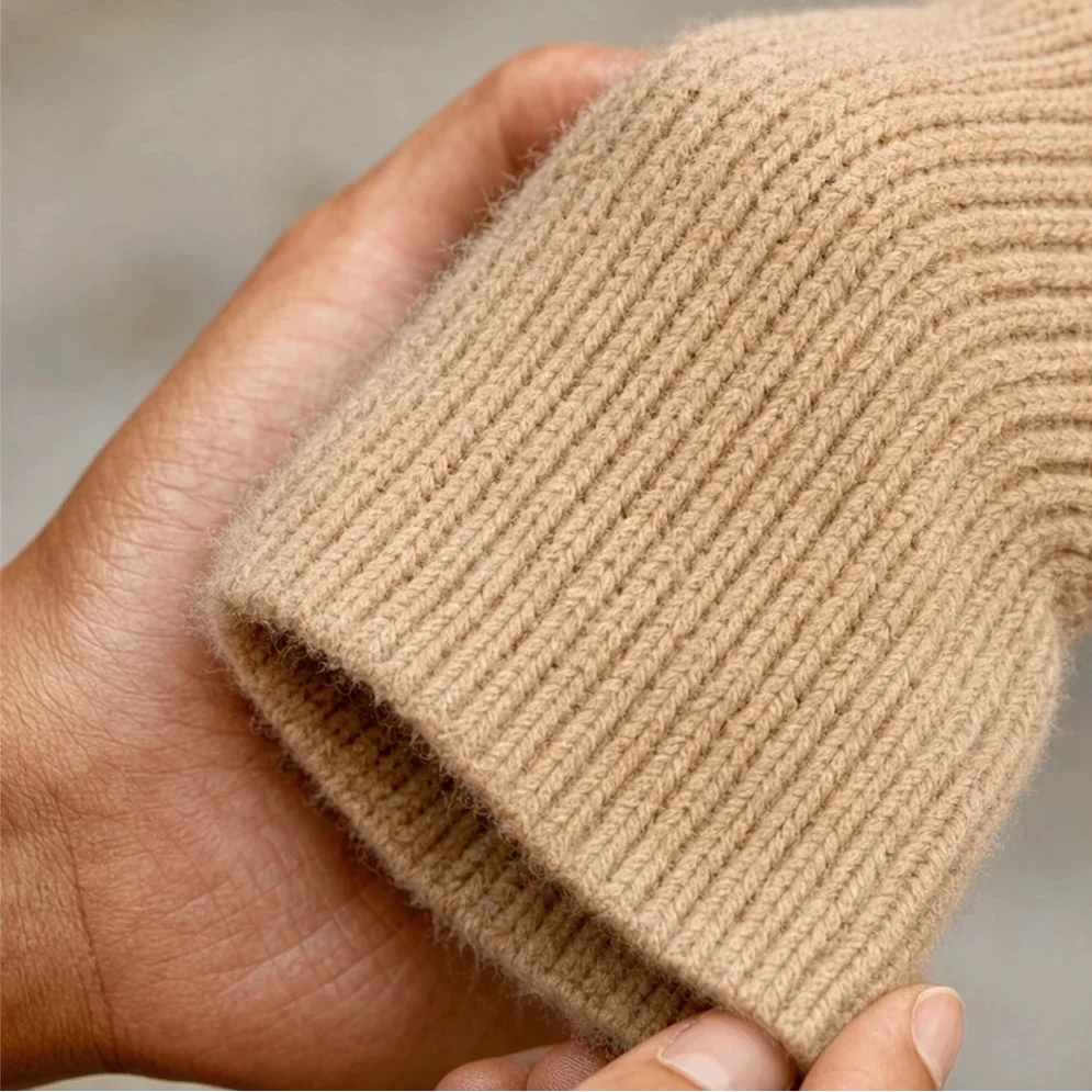 Foldelle – Asymmetrical Fold-Over Collar Knit Sweater
