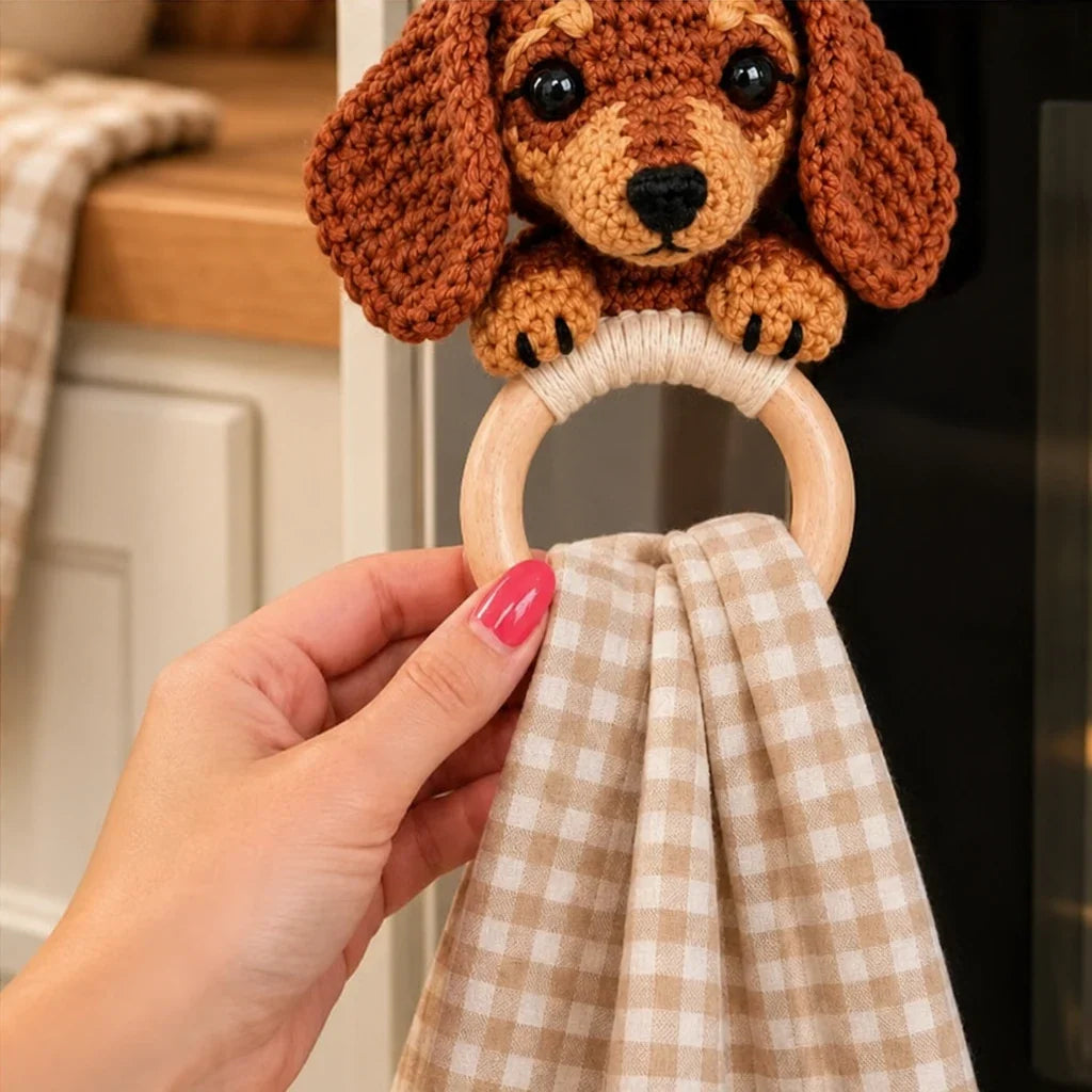 DoxieLoop – Dachshund Crochet Towel Holder Kit