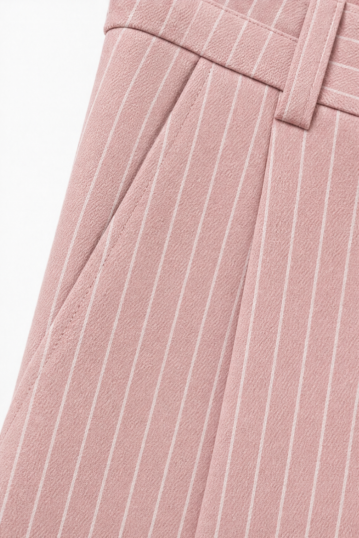 Longline – Pinstripe High-Waisted Wide-Leg Trousers