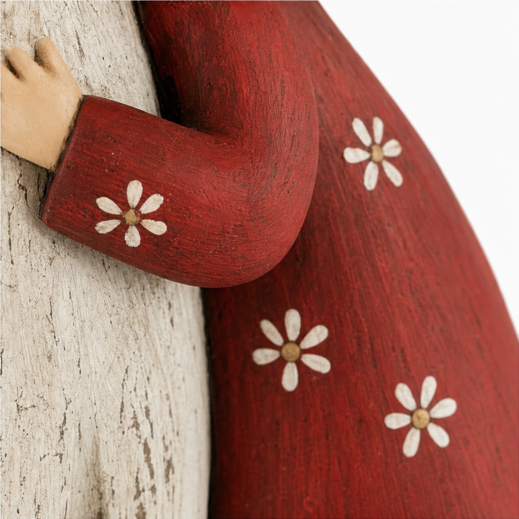 Wearbella – Distressed Resin Girl Hugging Pet Figurine