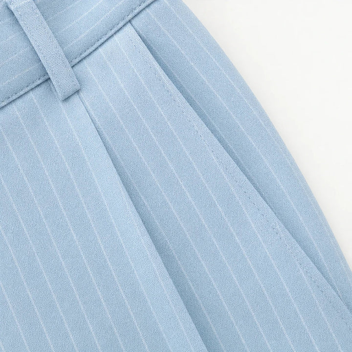 Wearbella – High-Waisted Pinstripe Wide-Leg Trousers