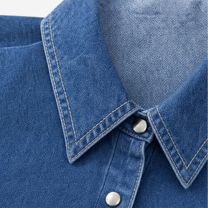 Easewell – Lightweight Denim-Look Midi Shirt Dress