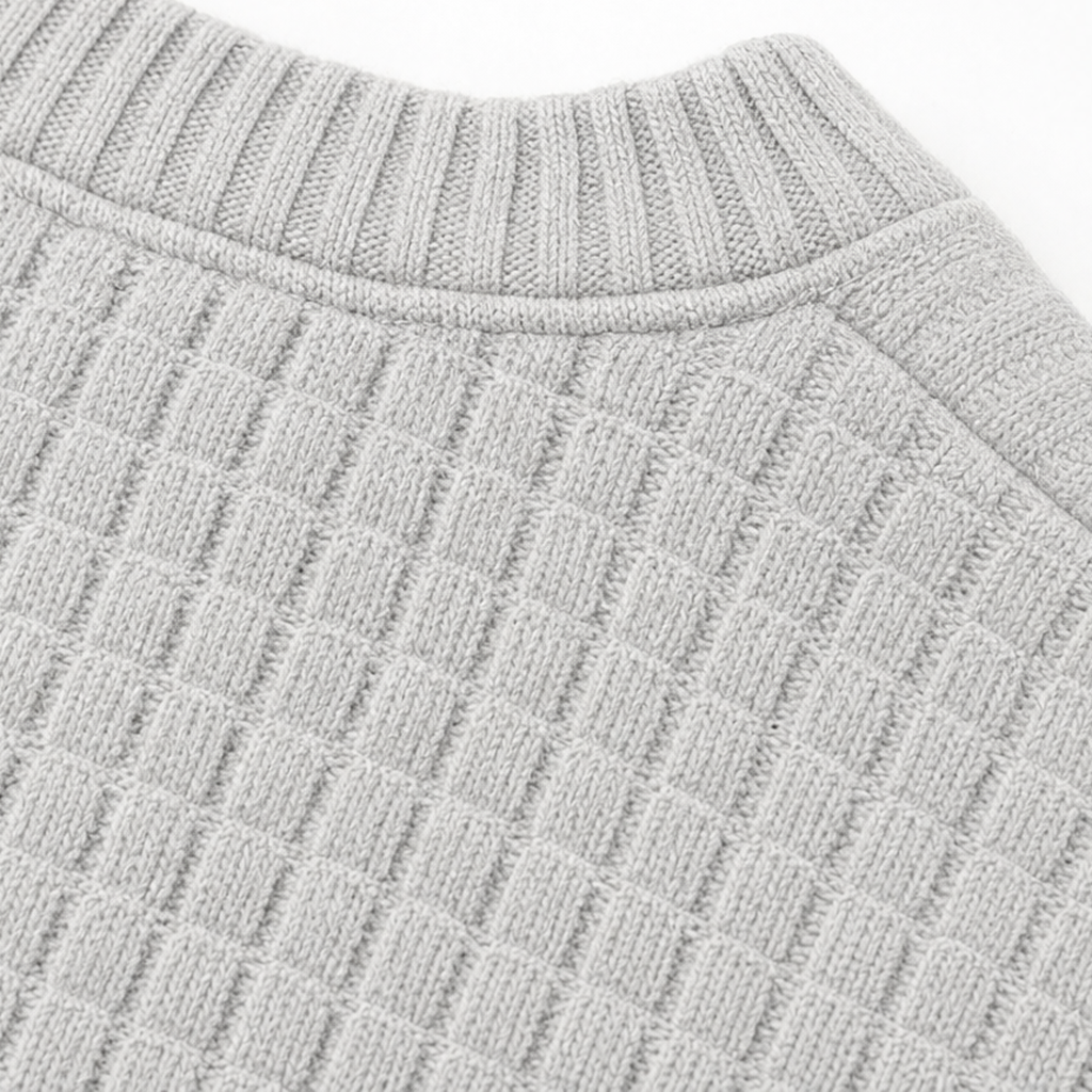Wearla – Ribbed Waffle Knit Henley Top