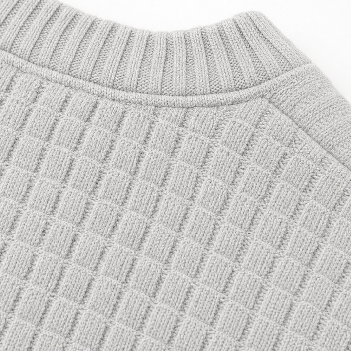 Wearla – Ribbed Waffle Knit Henley Top