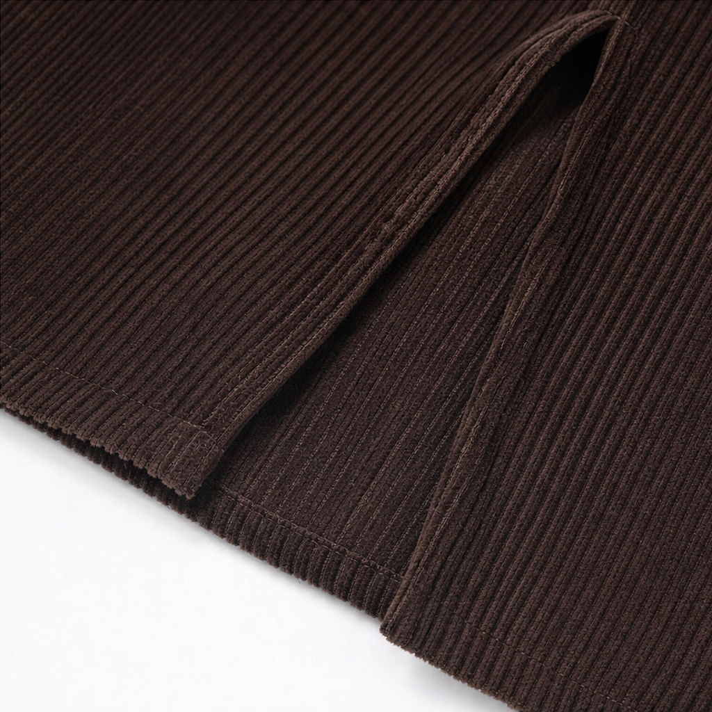 Corvana – Ribbed Button-Front Shirt Dress