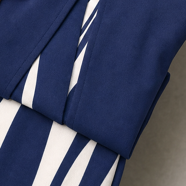 Fielina – Striped Two-Piece Maxi Dress And Cardigan Set