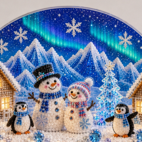 Winterglow Village – Rhinestone And Pearl Christmas Village Kit
