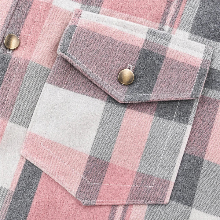 Plaidwell – Plaid Waist-Length Shirt Jacket