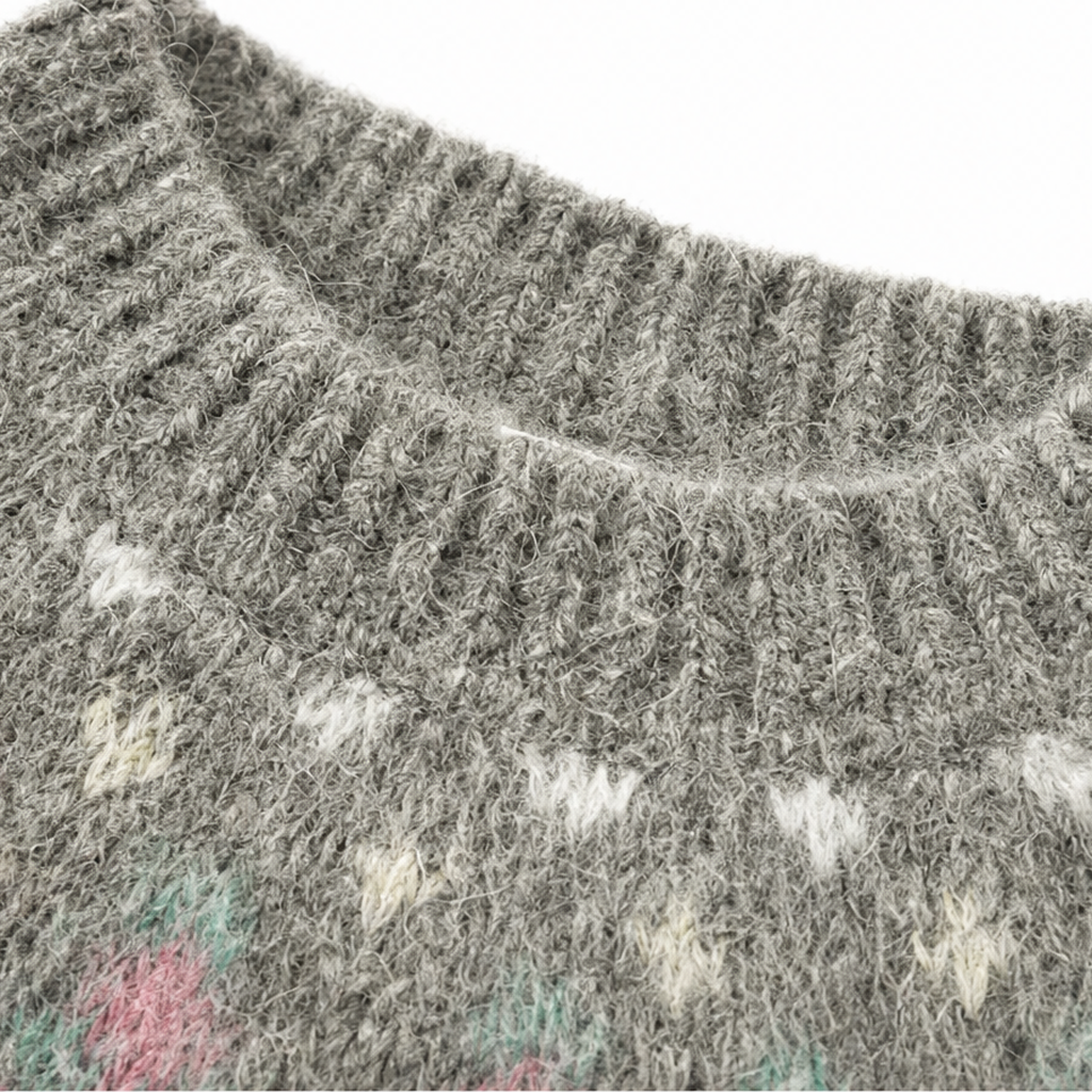 Mayfair Isle – Fair Isle Yoke Crew Neck Pullover Sweater