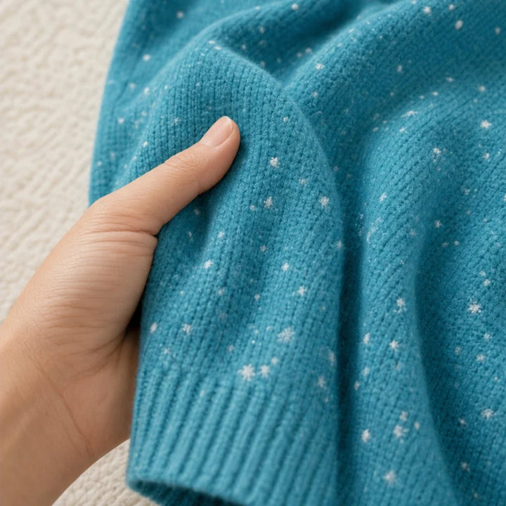 Holly Henley – Textured Christmas Tree Henley Sweater