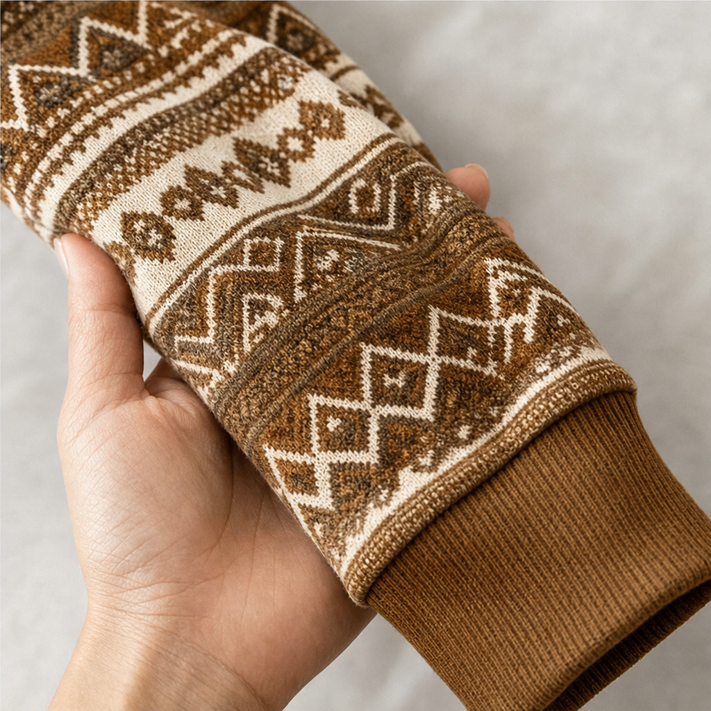 Marlowe – Western Faux-Suede Panel Half-Zip Pullover