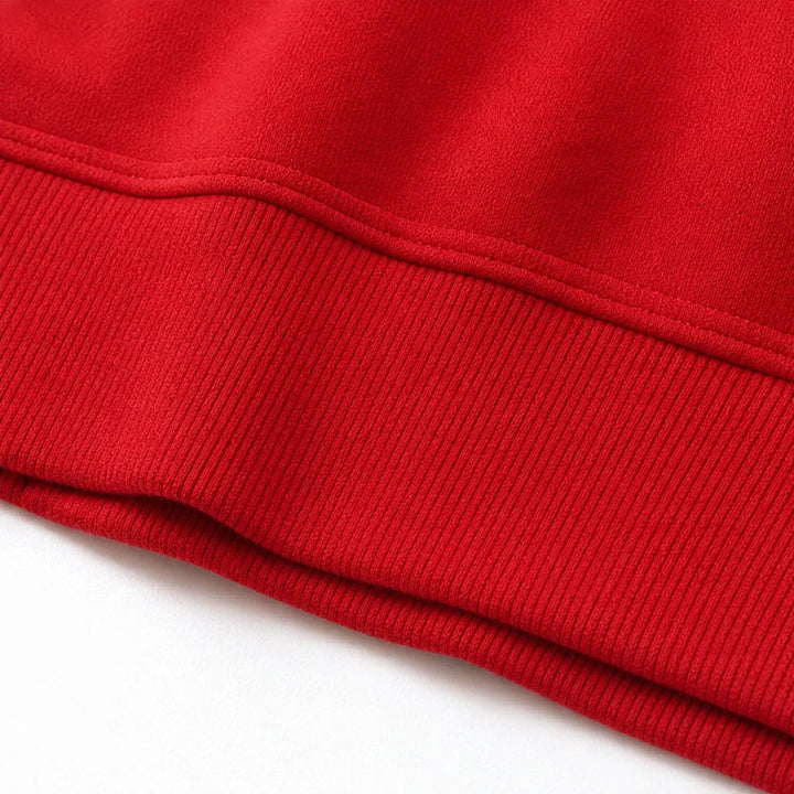 Fold & Flourish – Fold-Over Collar Pullover Sweatshirt