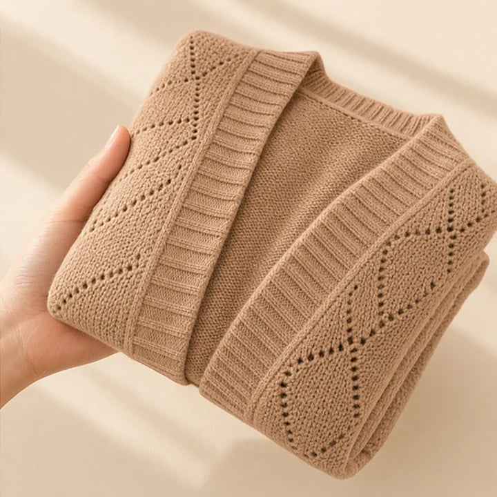 Gridelle – Grid-Knit Batwing Scarf Cardigan