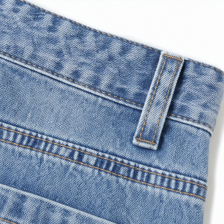 Ease & Grace – Light-Wash Baggy Cargo Jeans