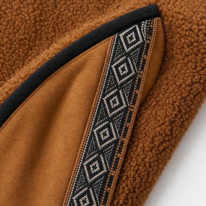 Cozyform – Sherpa Collar Colorblock Half-Zip Pullover