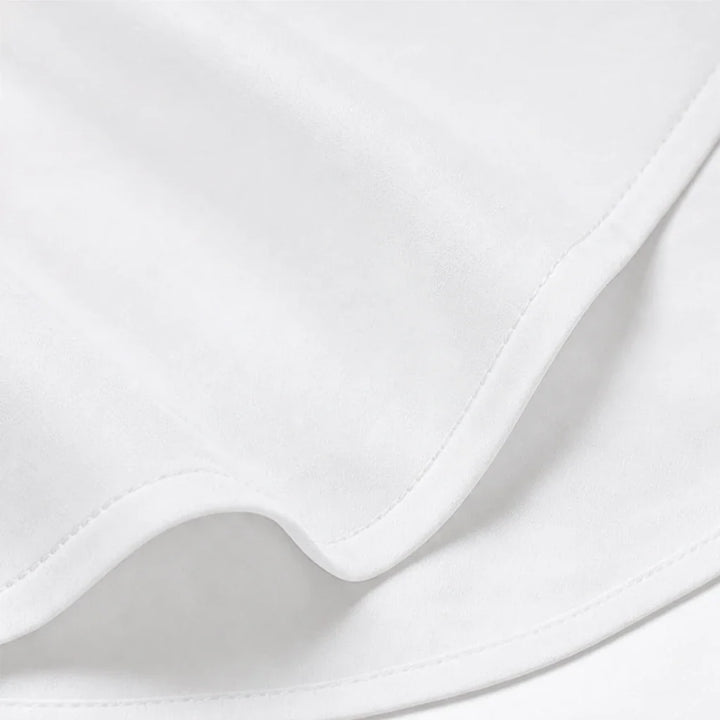 Poise – Dual Flap Pocket Curved Hem Button-Down Shirt